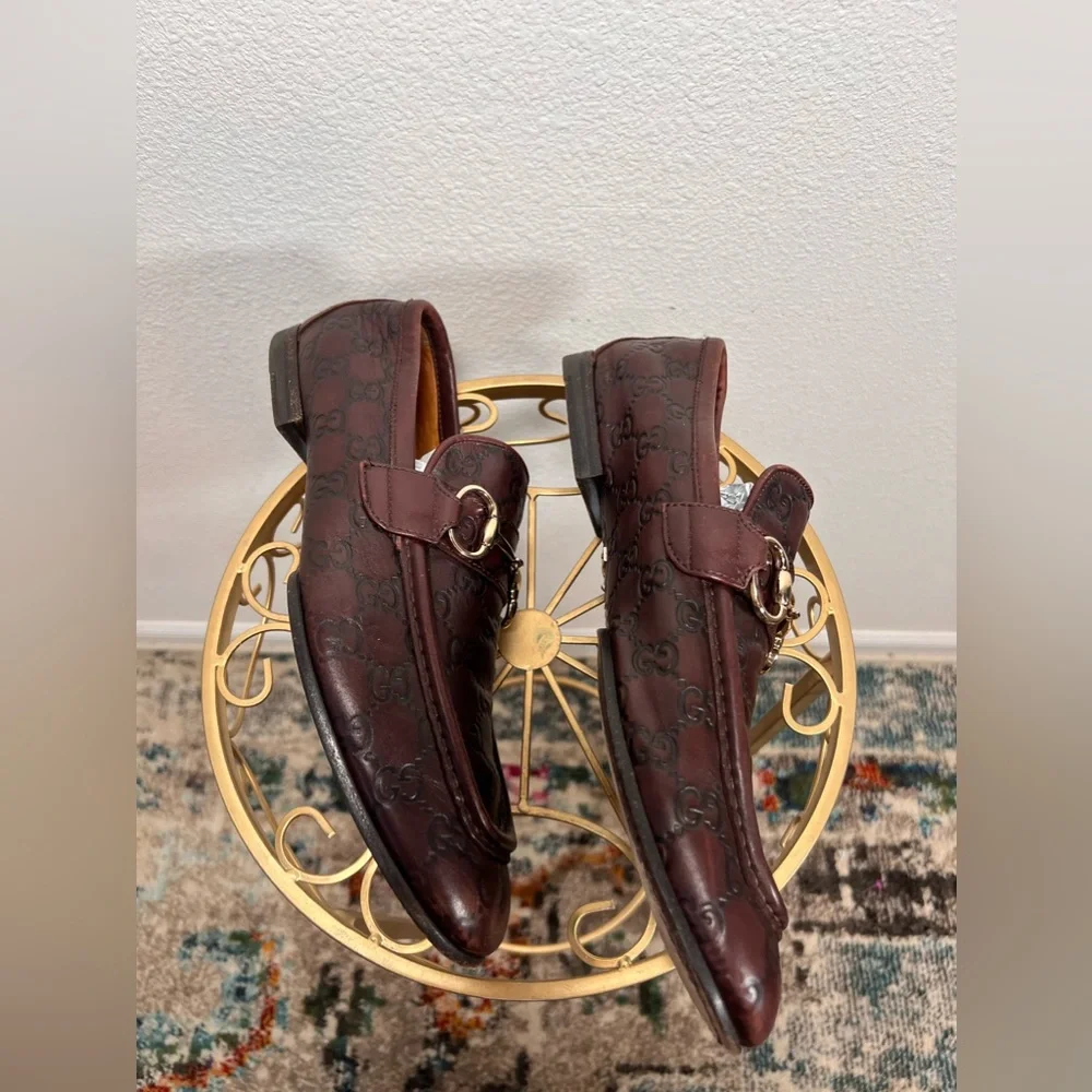 Gucci VTG Guccissima Horsebit Loafer Tom Ford Era GG Monogram Embossed Size 41.5